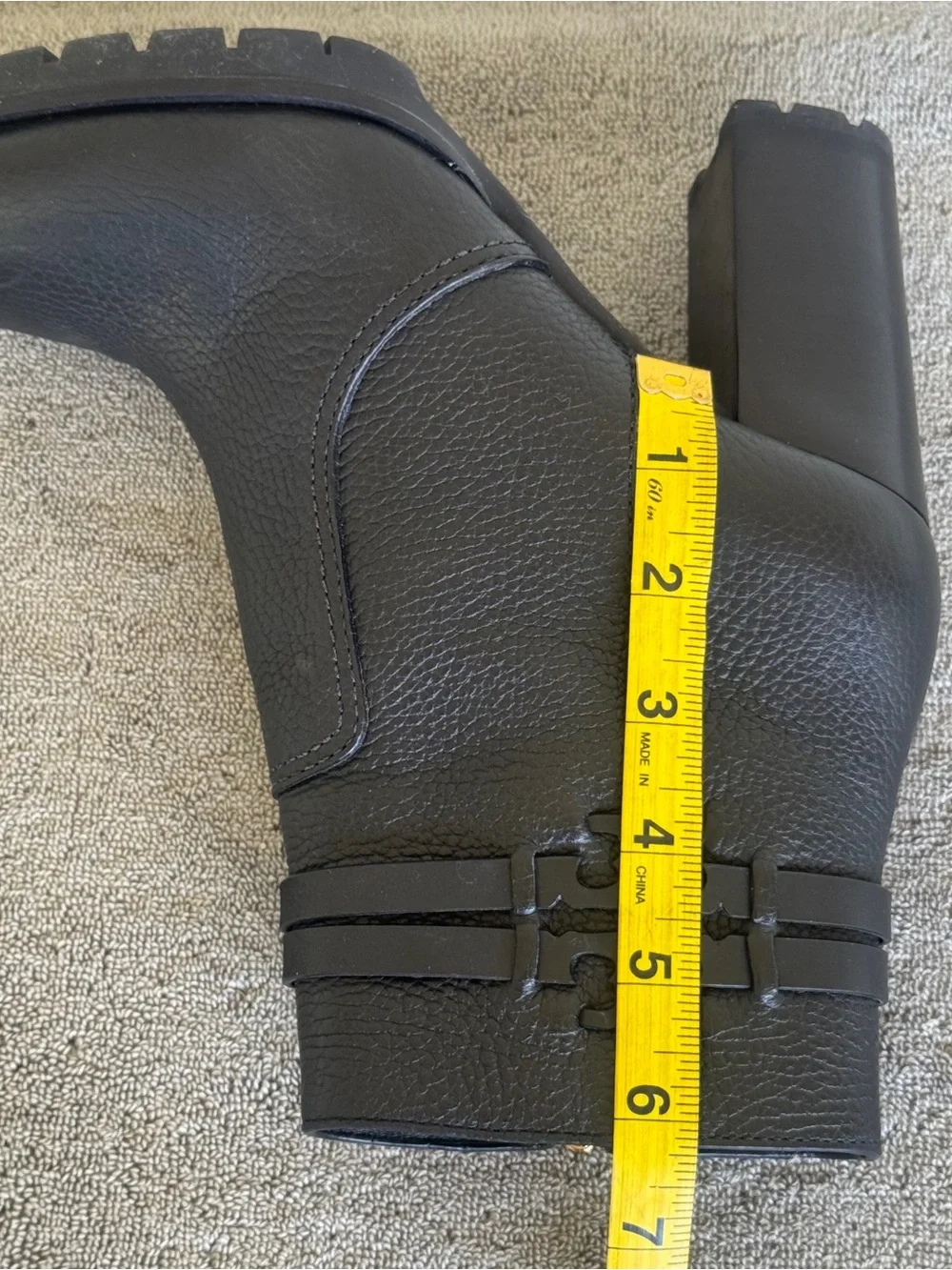 Tory Burch Leigh Lug Sole Bootie in Black Size 7.5